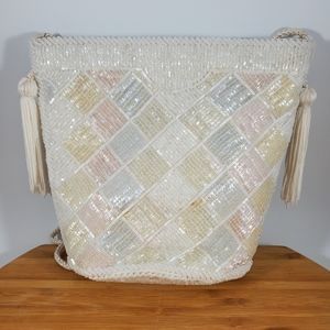 Rare Vtg Walborg beaded purse with tassles